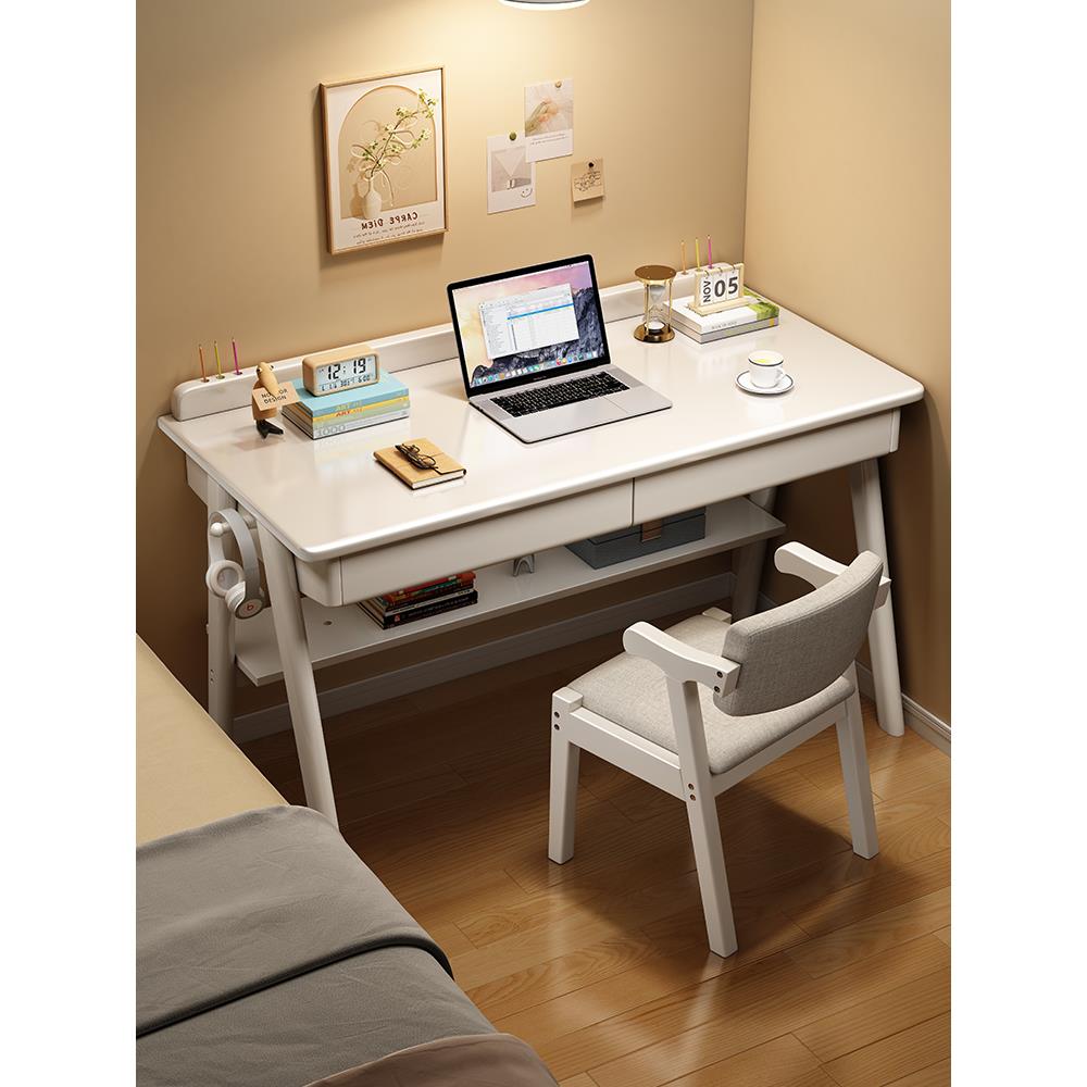 实木书桌中小学生家用学习桌初中生简易桌子工作台卧室办公电脑桌