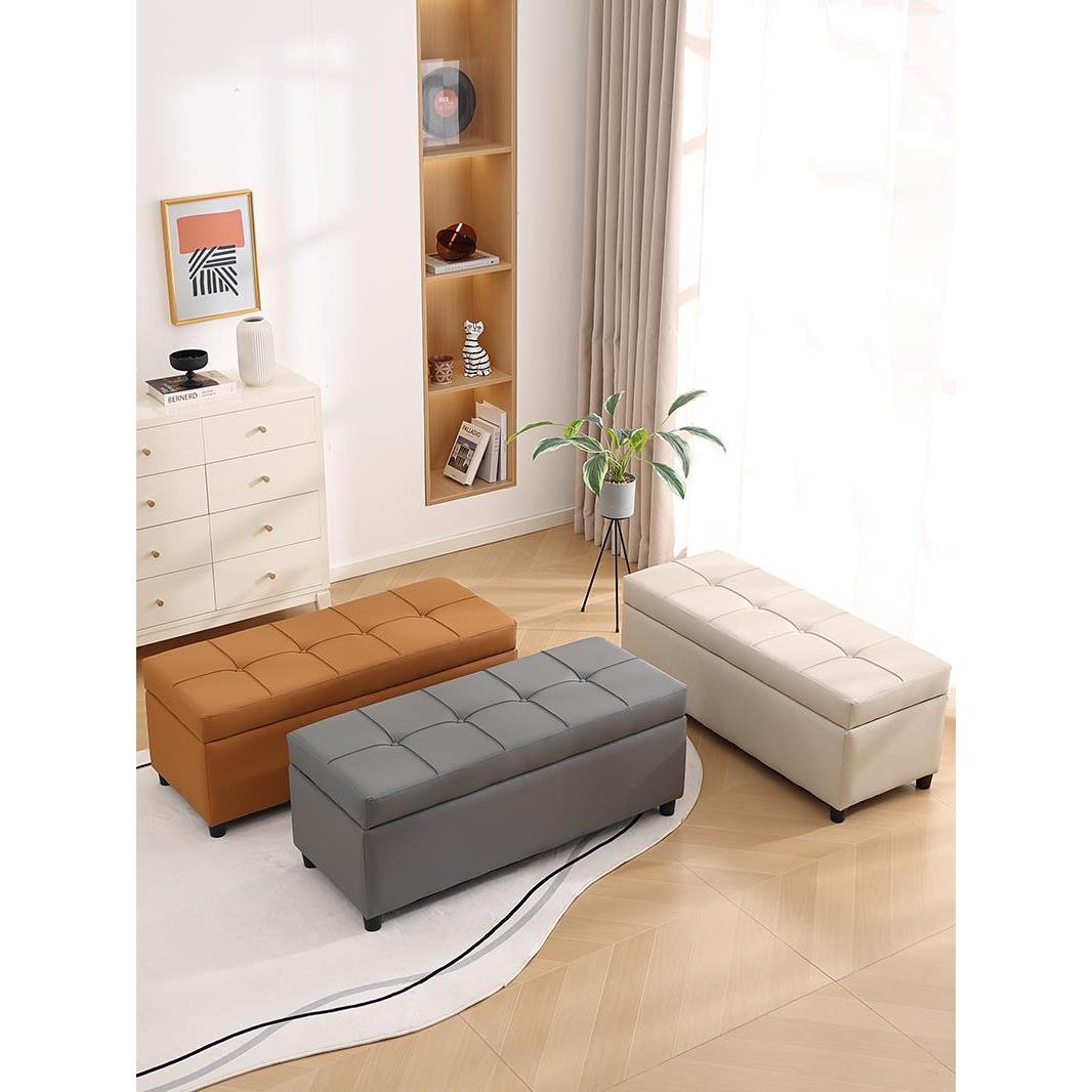 收纳凳可坐换鞋凳家用门口长条凳进门入户试衣间猫抓皮凳子床尾凳