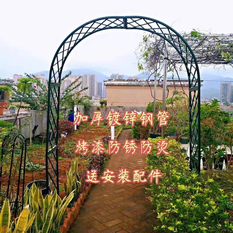 铁艺拱门架子欧式园艺户外庭院花架花园月季蔷薇爬藤架鲜花网格门