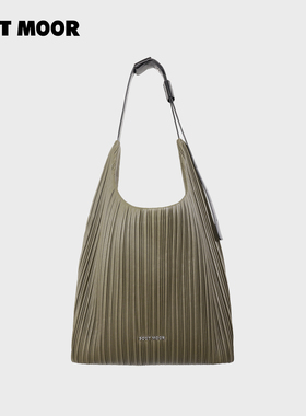 SOOT MOOR「煎饼」托特HOBO 意大利牛皮小众设计单肩斜挎包 卡其