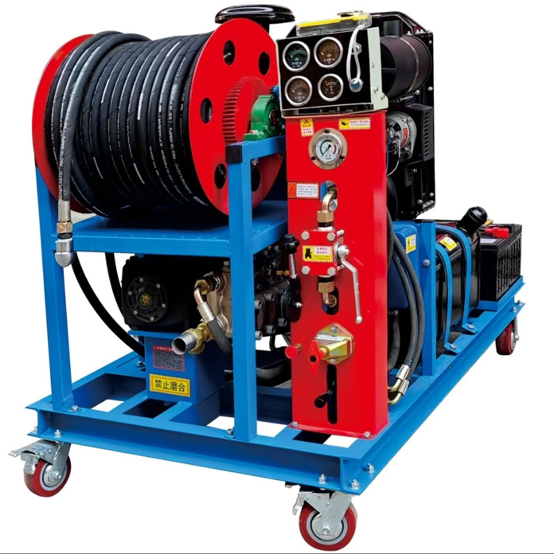 四缸柴油机大流量管道疏通器汽油双缸遥控电动卷管市政社区物厂家