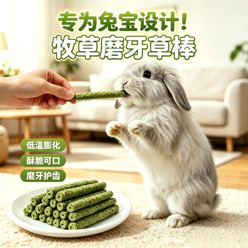 兔兔磨牙棒牧草磨牙零食玩具用品