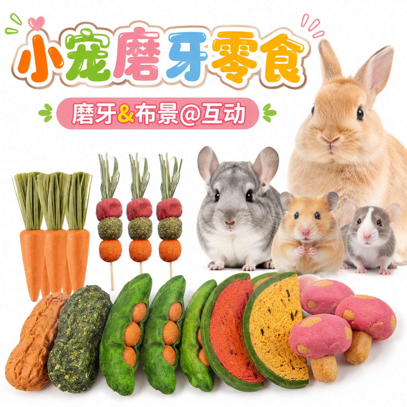 仓鼠磨牙零食胡萝卜磨牙棒兔子
