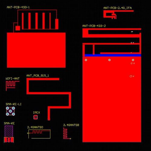 RF 2.4G  PCB射频 蓝牙 433 Wifi GPS GSM等天线PCB封装库
