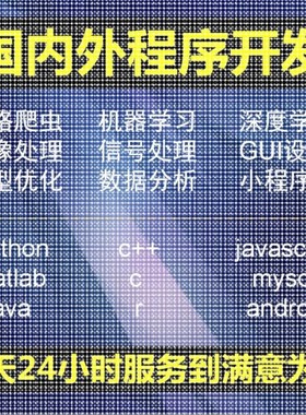 python爬虫数据分析深度学习opencv神经网络代码nlp程序代做编程