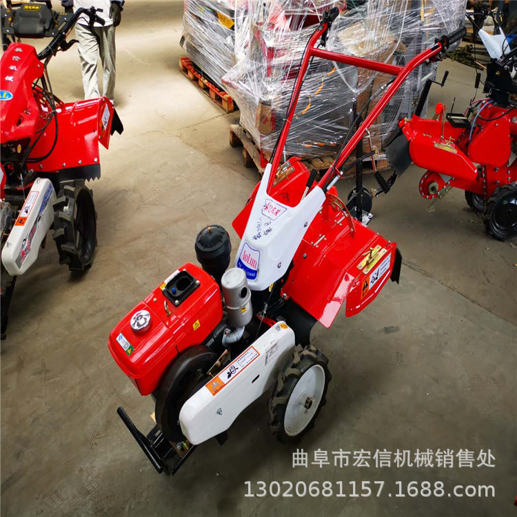 葱姜蒜旋耕开沟培土机 大功率田园管理机 家用自走式翻地微耕机