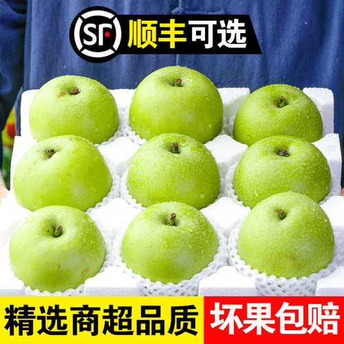 26年脆甜多汁青皮梨子带箱5斤