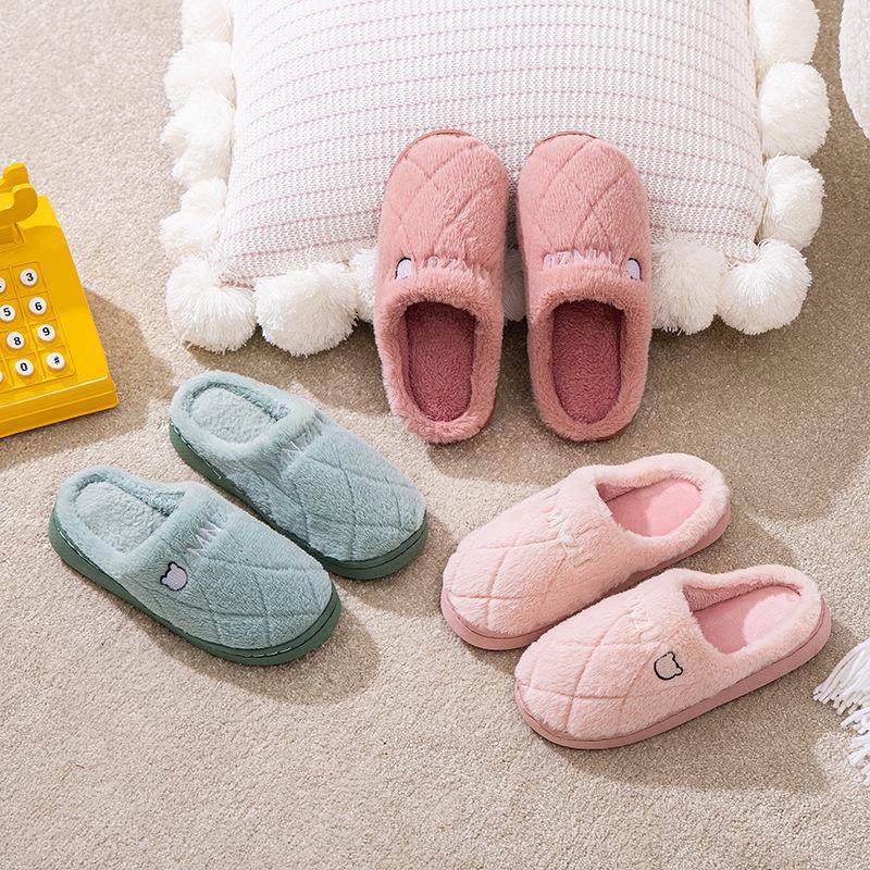 启达顺特价新款棉拖鞋 女软底保暖情侣毛绒拖鞋家居男棉拖冬