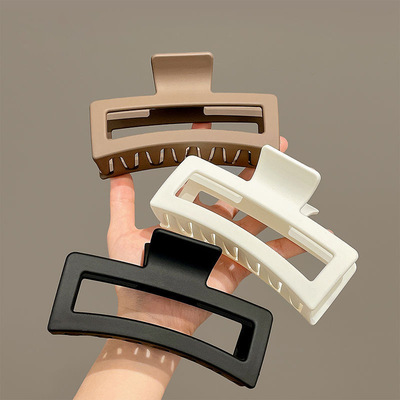 13cm超大号新款网红磨砂方块抓夹后脑勺发量多发夹气质简约盘发夹