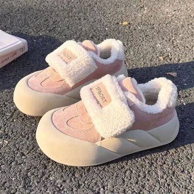 2025冬季新款加绒厚底休闲板鞋