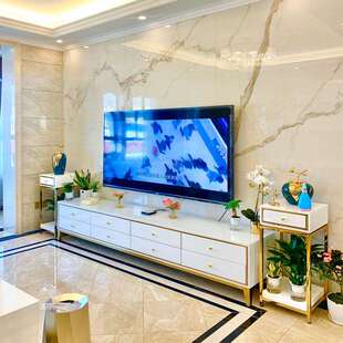 轻奢电视柜茶几组合 客厅 现代简约极简卧室电视柜白色小户型套装