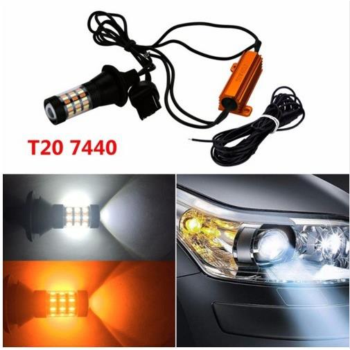 T20 4014 60灯汽车LED灯双色7440转向灯日行灯带解码转向灯1156