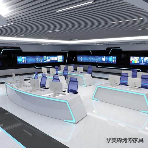 定制烤漆弧形直型监控台指挥中心控制台科技感调度台监控台操作台