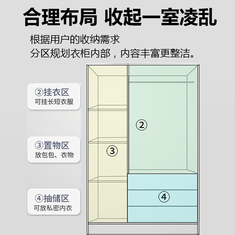 实木衣柜新款2024爆款小户型小房间衣柜家用卧室收纳简易两门衣橱