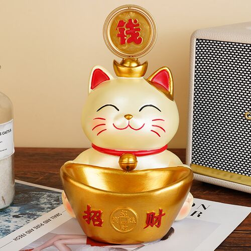 招财猫玄关钥匙收纳摆件家招财进宝旺宅开业礼物前台卧室摆设礼品