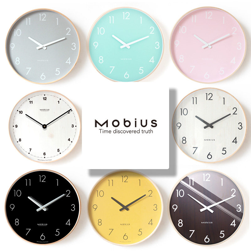 MOBIUS原木现代简约钟表客厅ins北欧风挂钟创意时钟静音挂墙时钟