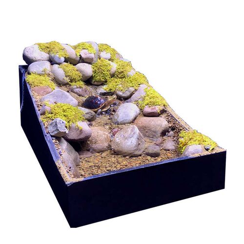 黄缘龟种植箱专用溪流河道造景 安缘龟缸隐藏式瀑布小溪流水摆件
