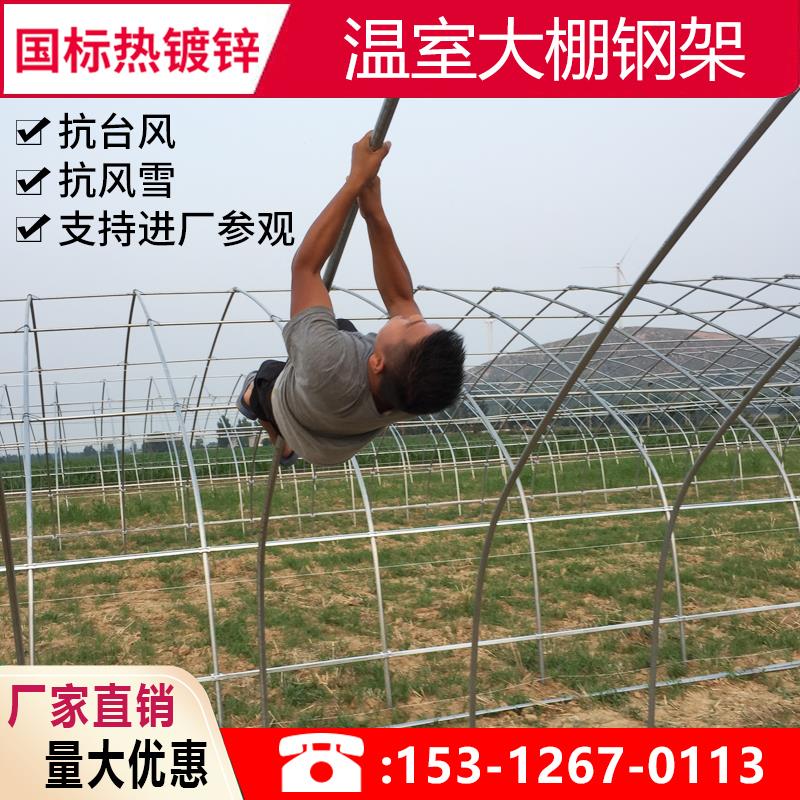 热镀锌温室蔬菜大棚骨架钢管 养殖种植大棚架全套送膜 抗风雪包邮