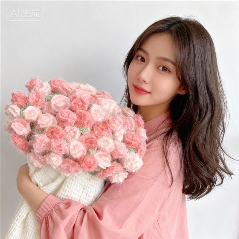 成品玫瑰花束毯子花朵毛毯披肩保暖冬季结婚新婚生日礼物送女生