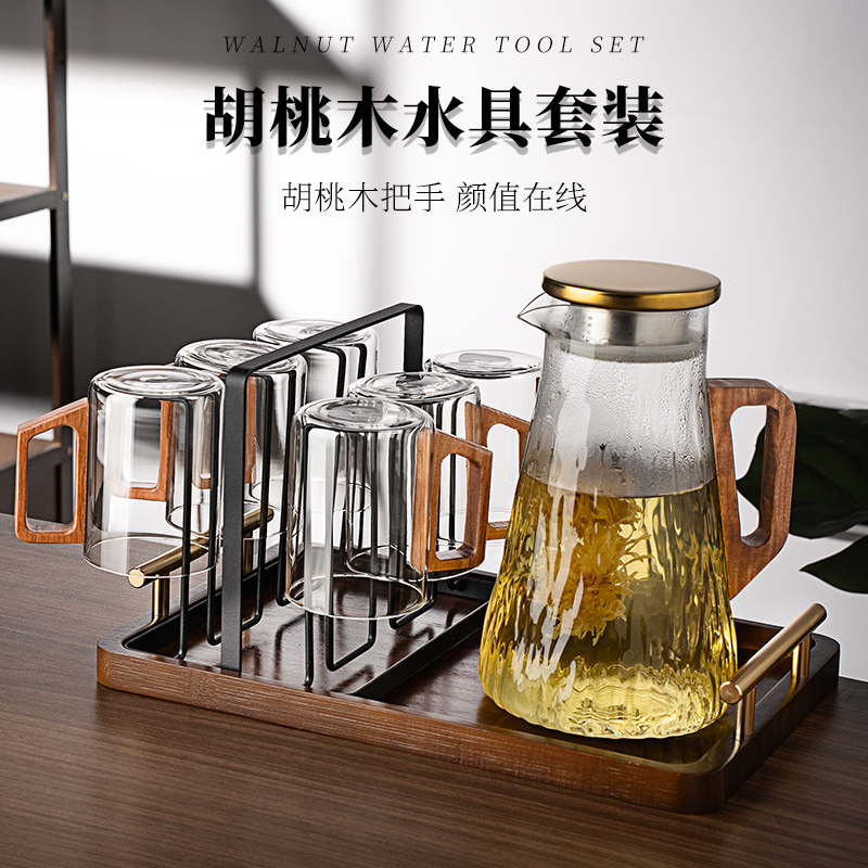 新款带把玻璃水杯套装家用客厅耐高温茶杯水杯办公室待客喝水杯子