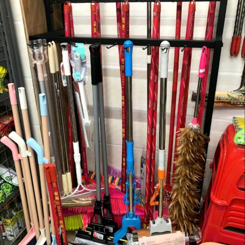 门口挂架百货展架扫把陈列支架悬挂展示柜卖货架子超市拖把展示架