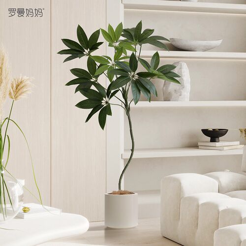 仿真绿植发财树高端轻奢客厅植物假树诧寂风大叶伞盆栽装饰摆件