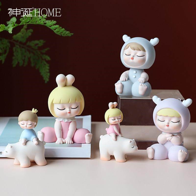 北欧可爱少女心房间布置小摆设治癒系创意儿童卧室客厅装饰品摆件