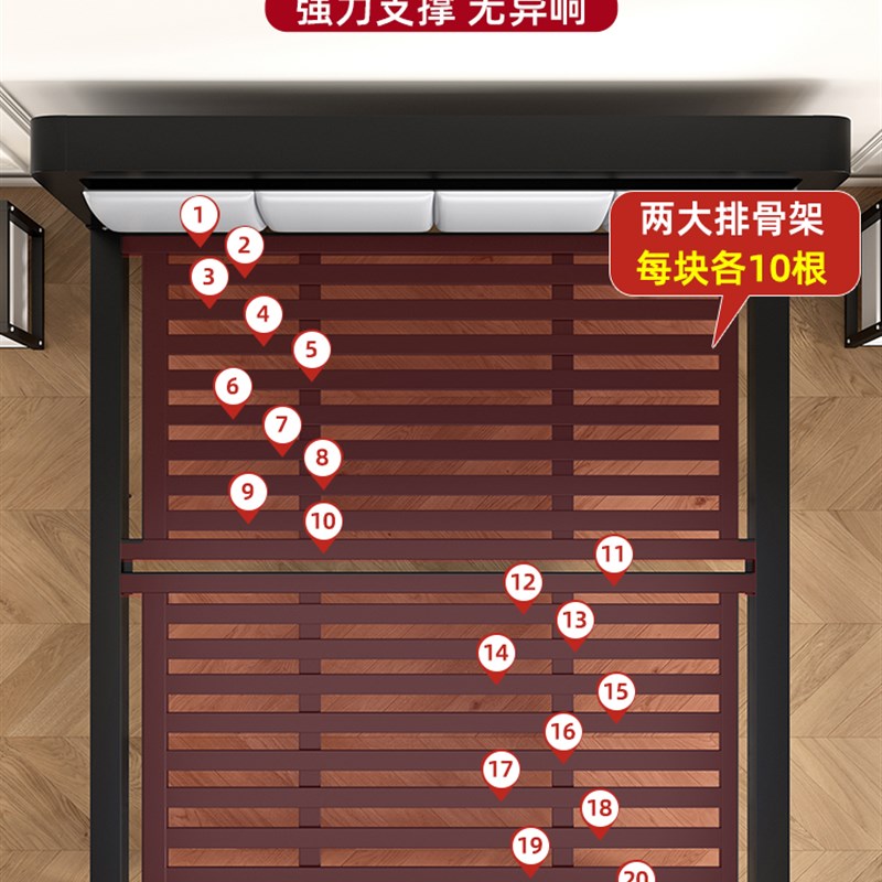 铁艺床双人床家用1.5米储物铁架床出租房屋用1.8米软包单人铁床架
