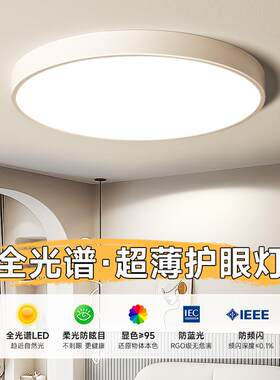 全光谱护眼办公室吸顶灯超亮大厅主灯圆形大尺寸客厅灯100cm圆形