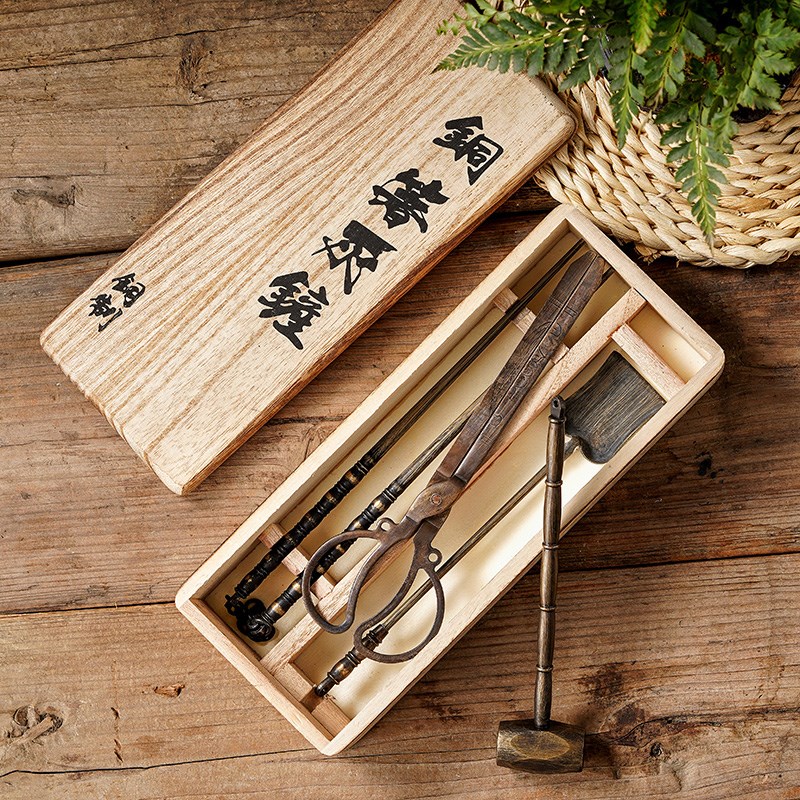 炭炉工具手工铜炭夹子炭铲碳灰铜铲子铜火钳铜锤子铜勺子铜筷子