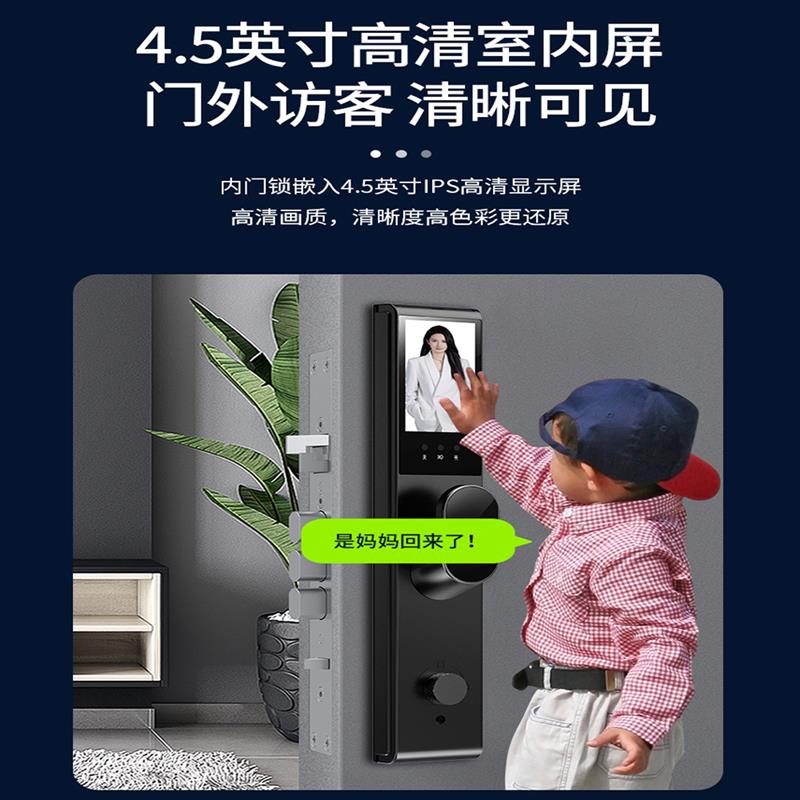 香港人脸识别锁双面指纹锁家用防盗门刷脸验证智能锁密码锁老人锁