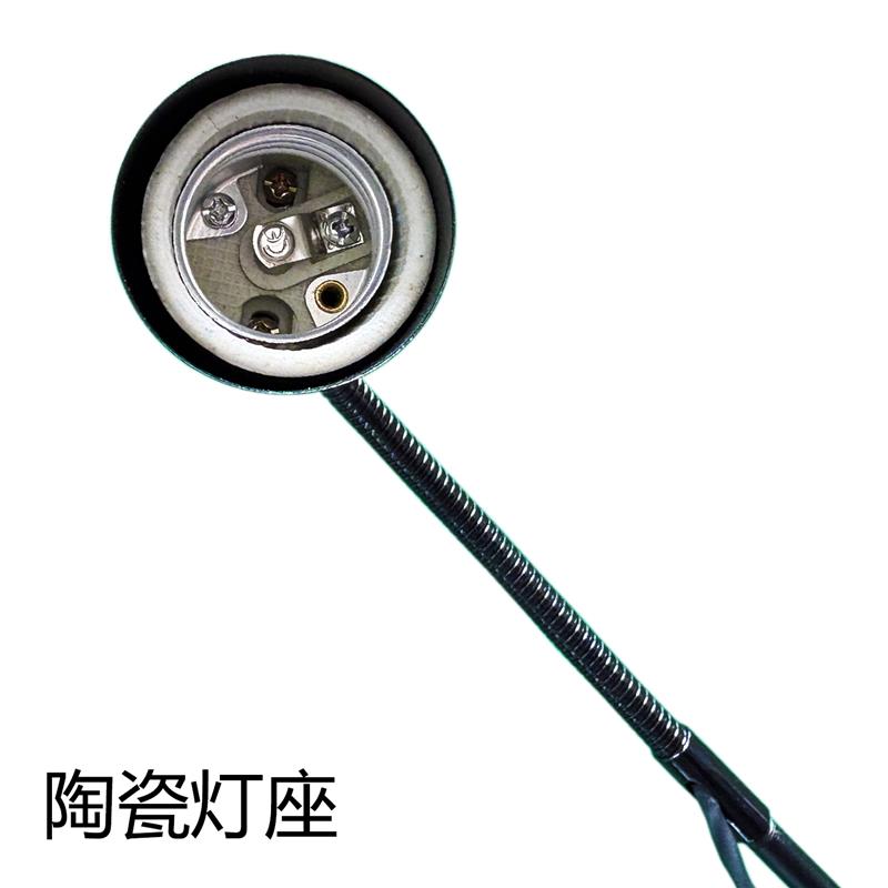 桌面款灯座E27螺口带开关插头电线落地款灯架万向软管头升降台灯