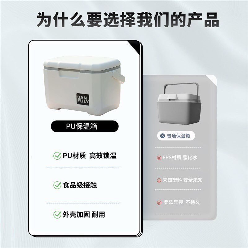 摆摊商用冰块保温箱制冰桶冰镇冷藏箱大容量储存冰块保温盒保温桶