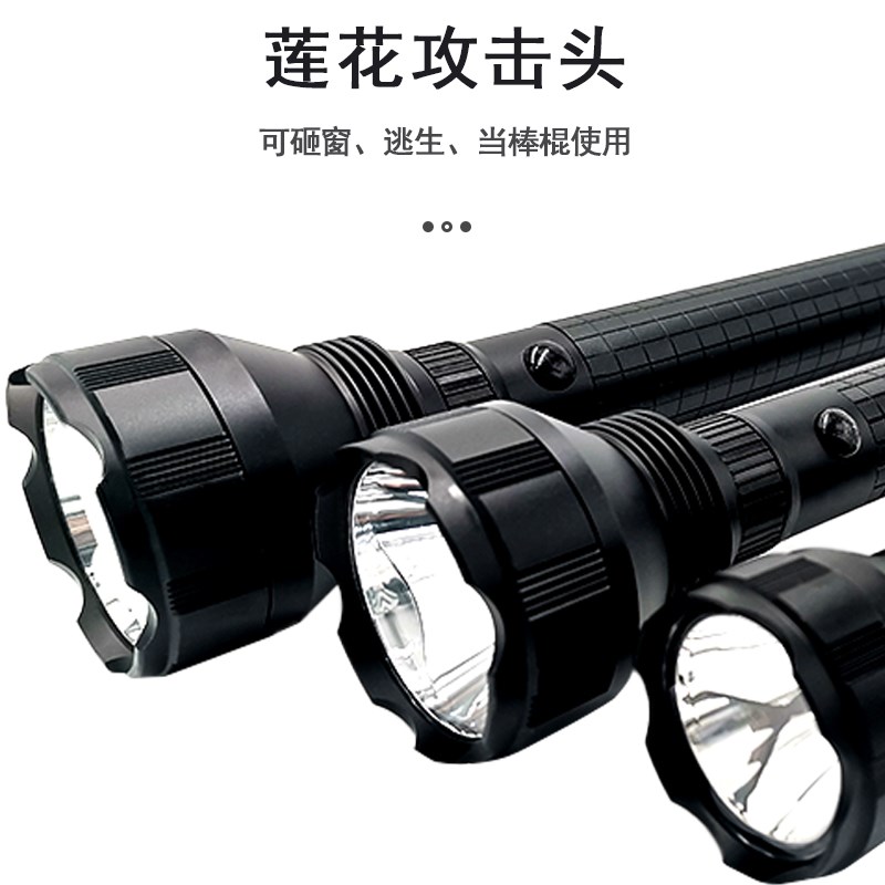 黑豹强光远射防水防身手电筒超长待机LED大容量钓鱼骑行巡逻消防