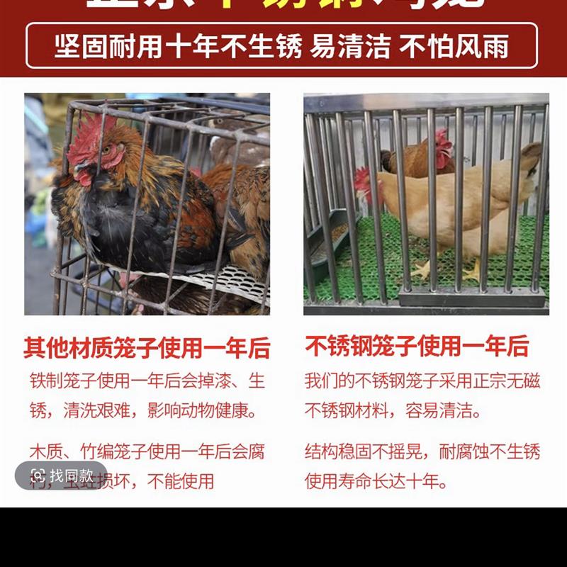 不锈钢鸡笼大号家庭养鸡笼家用养殖笼室内室外兔笼养鸡专业笼加厚