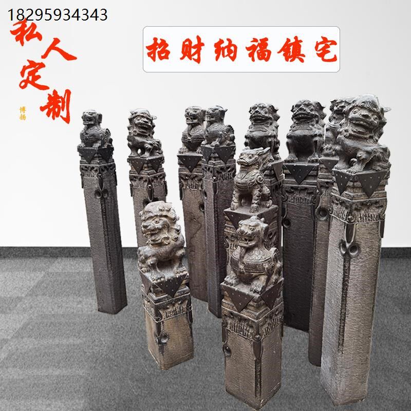青石仿古拴马石柱子石雕拴马桩石狮子貔貅麒麟吸水兽四神兽栓马柱