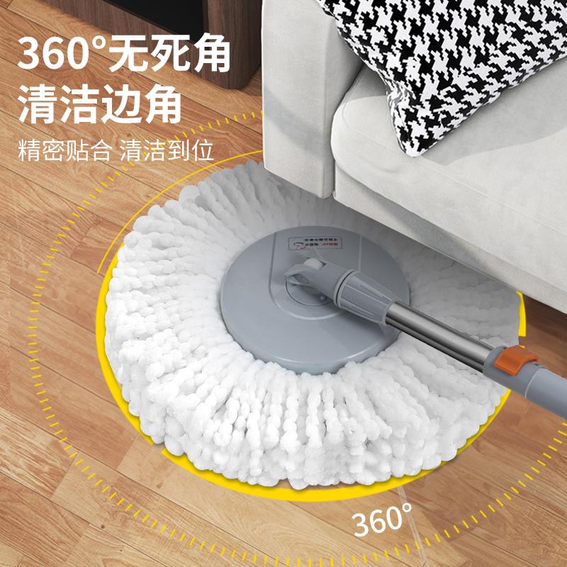 2025新款免手洗家用旋转拖把懒人洗脱一体可伸缩旋转拖把甩干桶