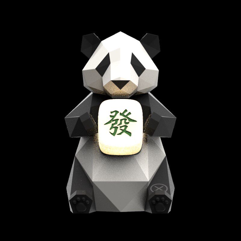 钻石几何熊猫创意摆件离职中国招财猫特色礼物送老外新年开业礼物