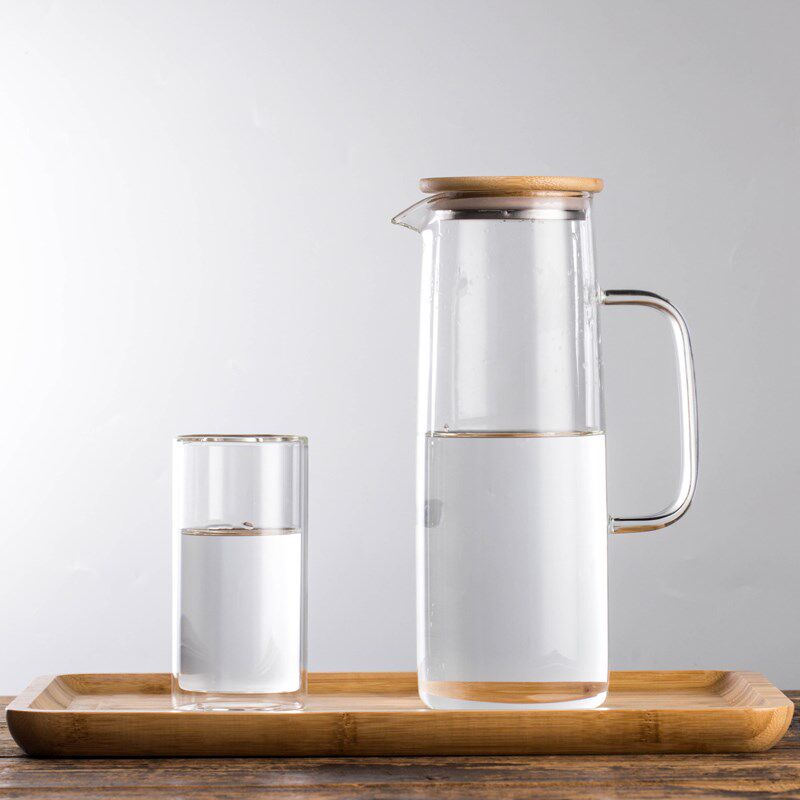 双层耐热泡茶杯家用水杯水壶套装玻璃杯冷水壶杯架组合果汁牛奶杯