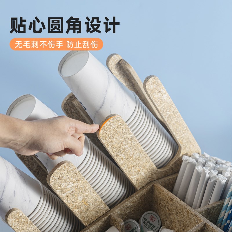 餐饮纸杯架秸秆咖啡吧台收纳架奶茶店专用取杯器吸管盒置杯架新款