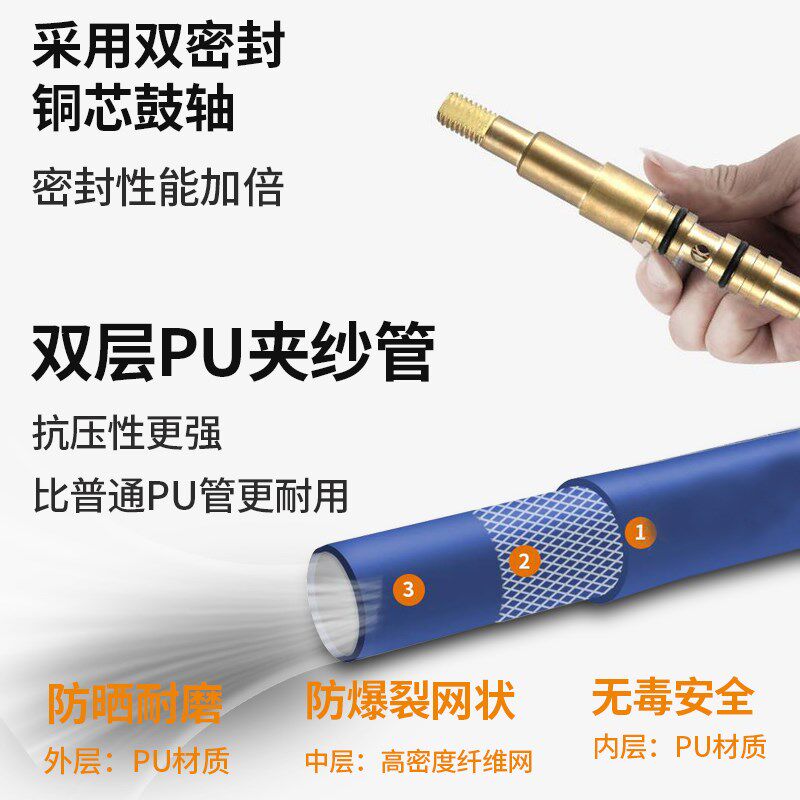 气鼓自动伸缩卷管器水鼓电鼓气管收卷器洗车收管器夹纱管气动工具