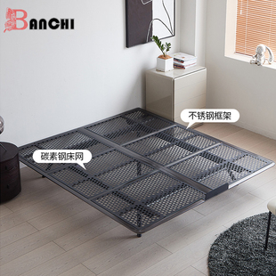 碳素钢悬浮床架钢架无床头现代高级主卧双人大床不锈钢架悬浮床架