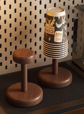 一次性杯子取杯器2026年新款胡桃木置物架高颜值纸杯架实木取杯架