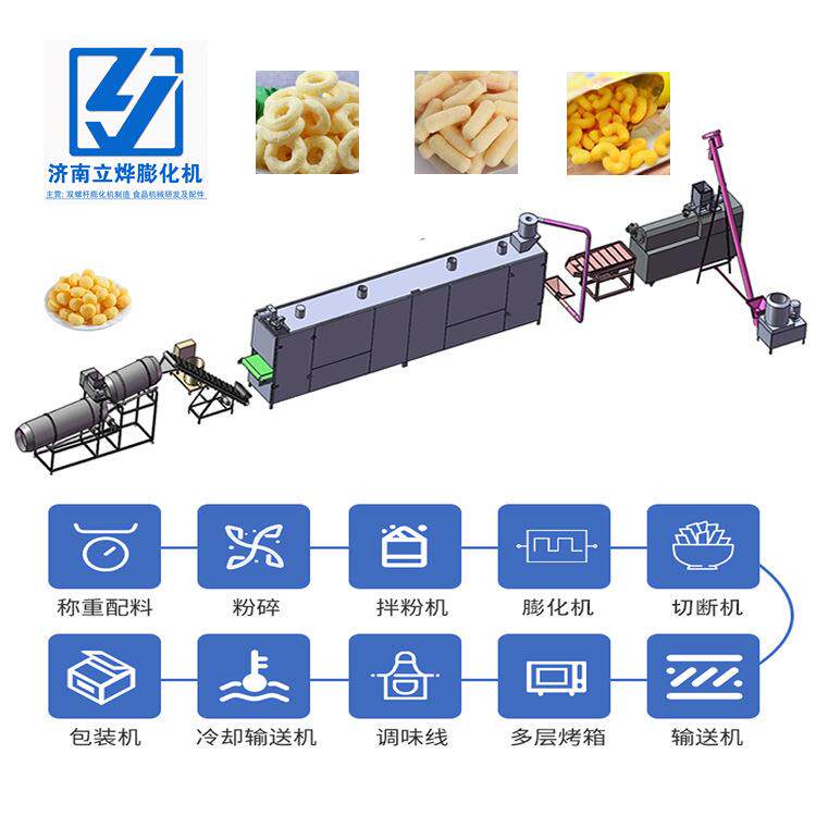 膨化低脂代餐米果卷机器粗粮饱腹夹心棒生产线双螺杆米果设备