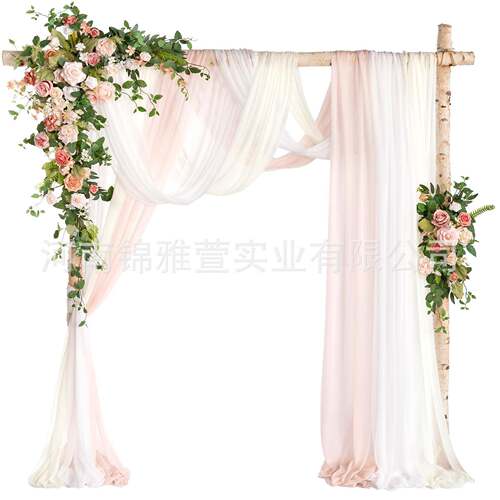 拱门仿真花五件套帷幔纱幔人造花婚礼装饰背景户外供货