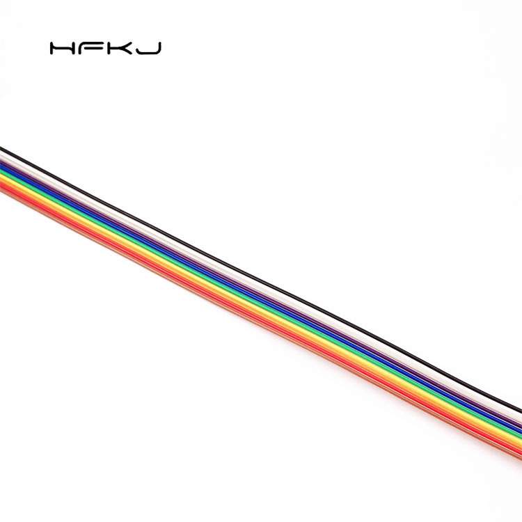 正标UL2651 28awg彩排线1.27mm间距10p 14p彩色排线压2.54mm IDC