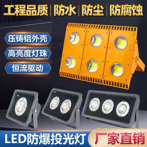 隧道灯led防爆灯仓库户外灯100W200w加油站船用低压24V36V投光灯