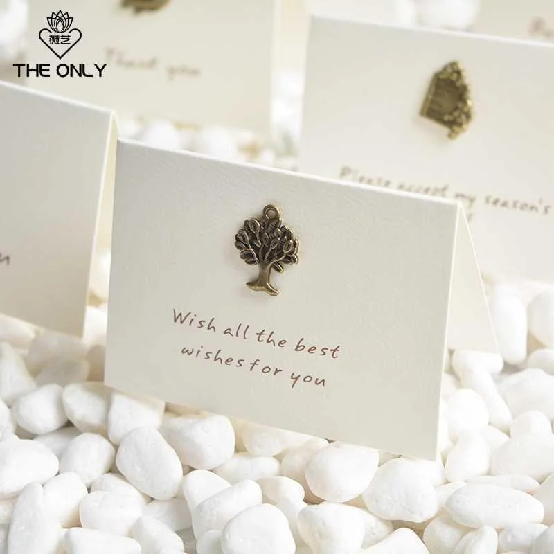 薇艺创意铜饰贺卡 生日祝贺节日祝明信片福礼物简约问候小新品