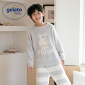 gelato baby半边绒儿童睡衣套装 男童女童亲子珊瑚绒家居服秋冬