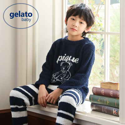 gelatobaby半边绒儿童睡衣套装